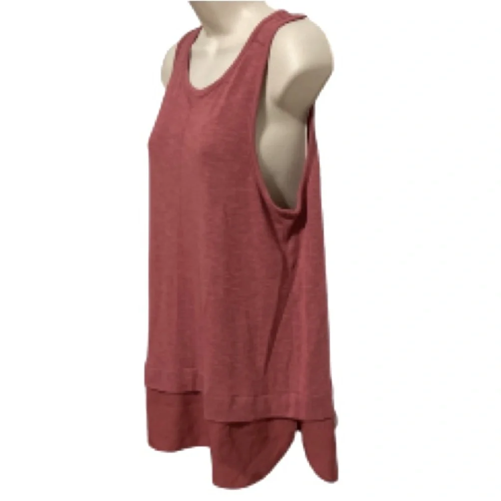 J Crew Tiered Keyhole Tunic Tank Top Rose Deep Pink Womens Medium